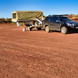 Old maintenance camp are clean and flat