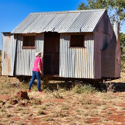 An old work caravan that would have been towed to each remote camp