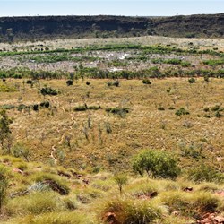 The impact site down in the crater 