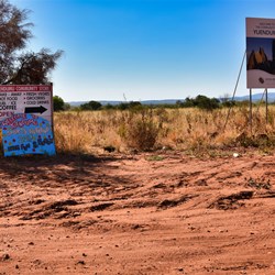 The turn off into Yuendumu Aboriginal Community
