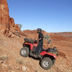 Scotty near the cave - Broadhurst Ranges