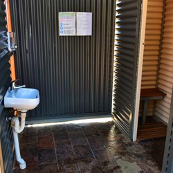 The shower block is spotless