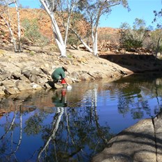 Collecting water from Goanna Pool