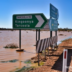 The floodwaters on the northern side of the highway
