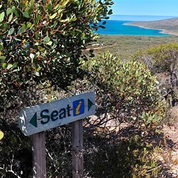 Lookout marker on trail