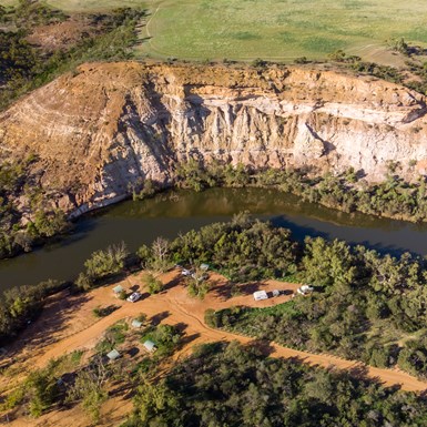 Aerial view of Ellendale Pool Camp Area