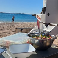 Lunch (Thai 'slaw with peanut dressing)