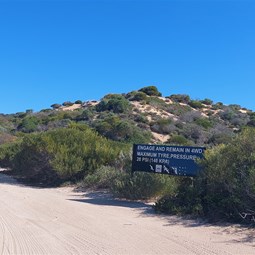 Bottom of the hill before start of sand dune section
