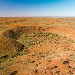 Drone view over Hickman Crater