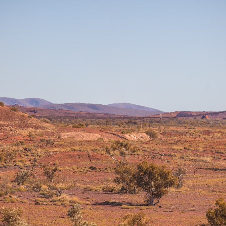 Views towards Hope Downs Mine from Three Pools Track