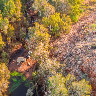 Drone view over our camp