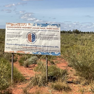 Entry sign at Nyangumarta Hwy