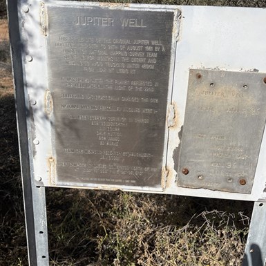 Sign at the original Jupiter Well site