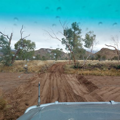 Making our way to our campsite at Mt Zeil Wilderness Park