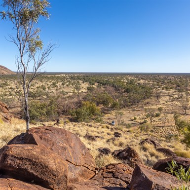 View of our camp below