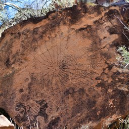 Ancient Aboriginal petroglyphs at N'Dhala Gorge 