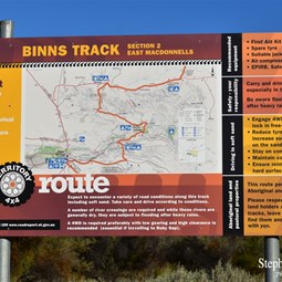 Each section of Binns Track has large information signs