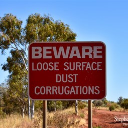 Signs along the Binns Track north of Ammaroo Station