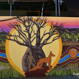 Beautiful painted art display at Timber Creek