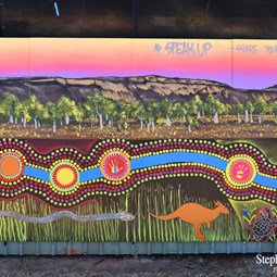 Beautiful painted art display at Timber Creek