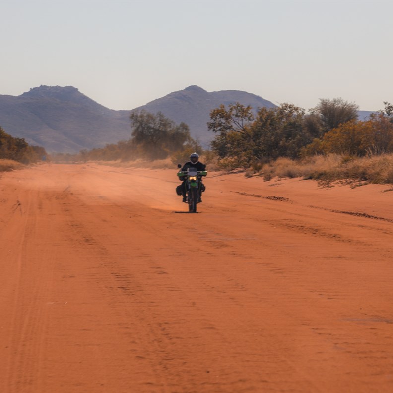 Motorbike on the Great Central Road