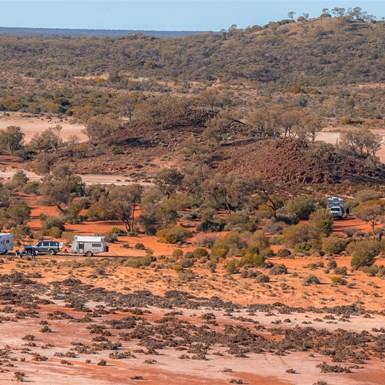 View back to the camping area (taken from the top of the hill)