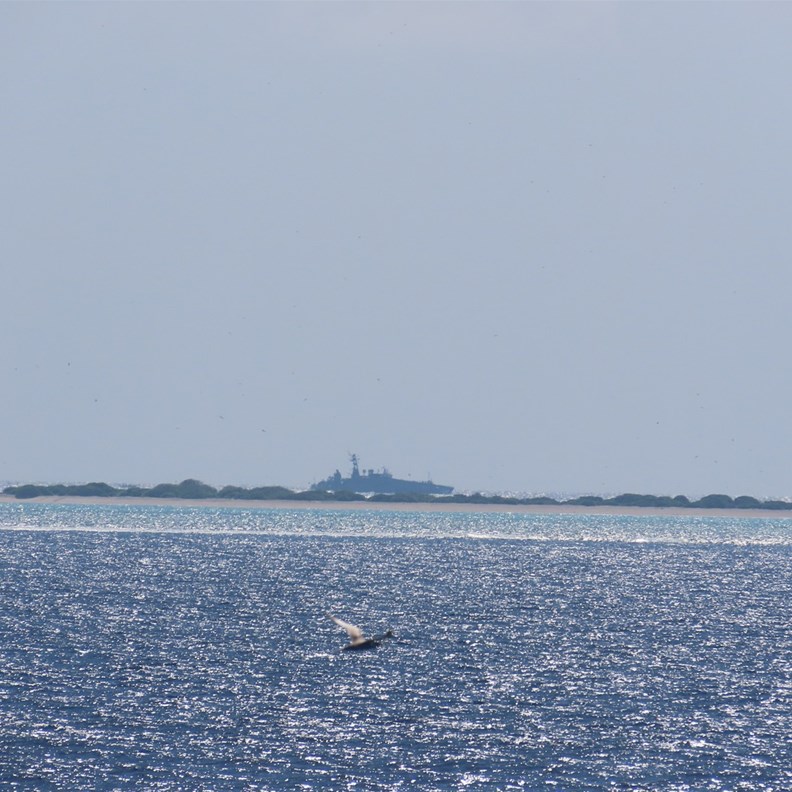 One of the islands on high tide