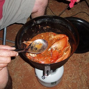 Kenny in a tomato concaise with white wine!