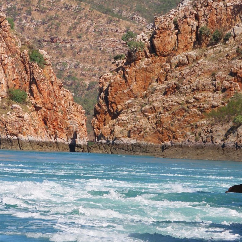 Horizontal Falls with Incoming Tide of about 30 
