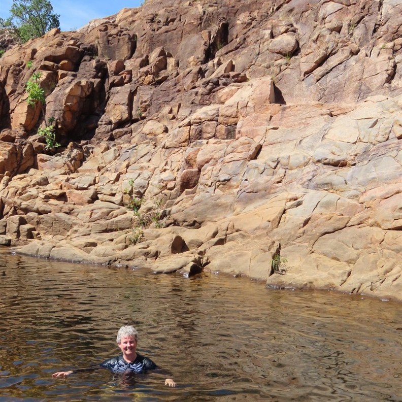 A very cooling swim after the walk in 32o heat to the top