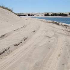 A sandy and treacherous creek side track