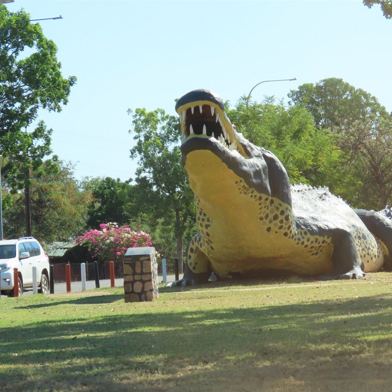 All good tourist towns need a big thing this one a crocodile