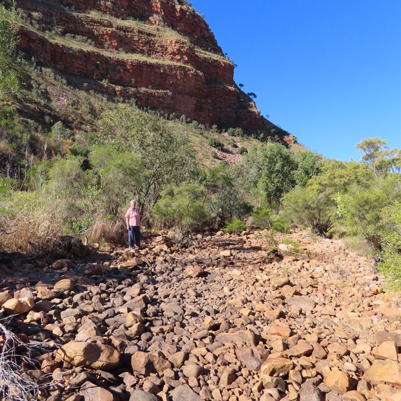 Following the rocky creek bed