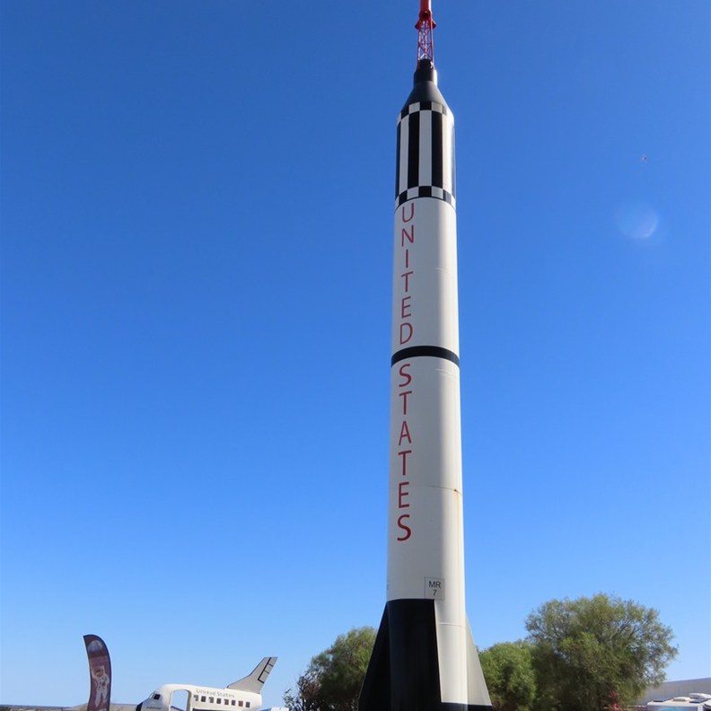 full-scale 25-meter replica of the Mercury-Redstone rocket