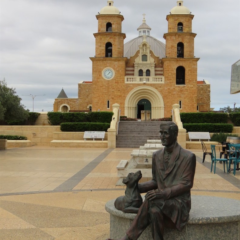 St Francis Xavier Cathedral & Monsignor John Hawes Statue