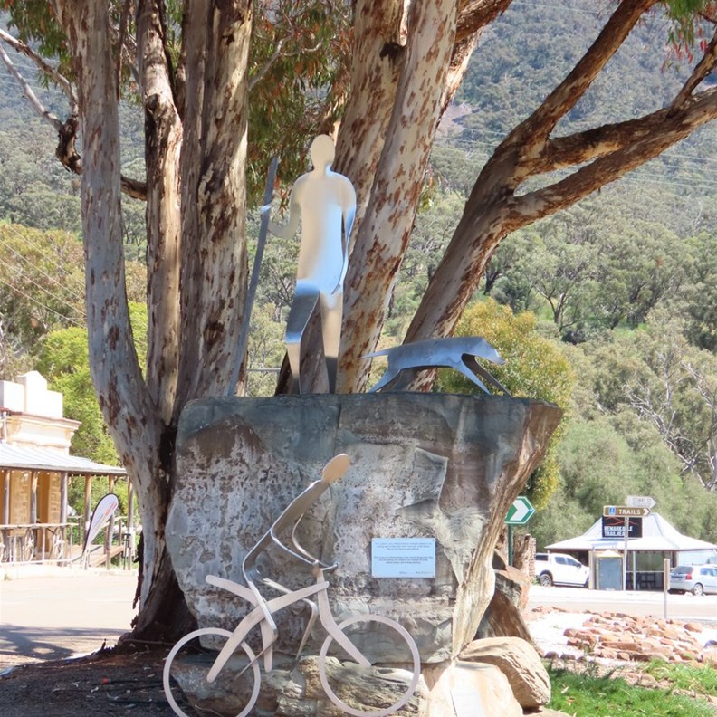 Sculpture acknowledging the Riding Trails