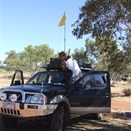 Johnno improvising a sand flag at Well 46