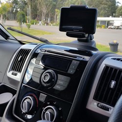 view of the dash from the drivers seat