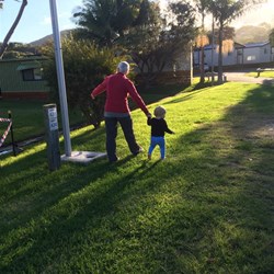 My small grandson trying to take me for a walk