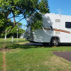me parked at Sawtell beach holiday park