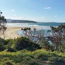 Coast at Sawtell NSW looking north towards Coffs Harbour