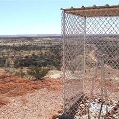 The memorial atop Mount Beadell.