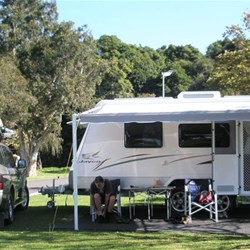 Our van and the pajero with boat loaded, in Kiama before setting off on the Qld trip