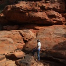 Hugh set to scale the walls at the end of the Gorge.
