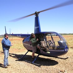 Me squeezing into the Robinson 440 at Belburn