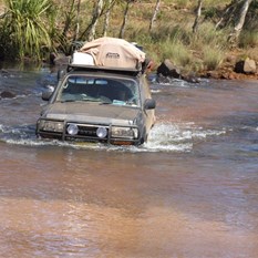 HMAS Toy-tanic crossing the King Edward River