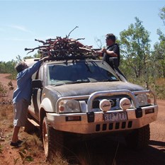 A blokes work is never done.  No you sit there girls. We'll be right!