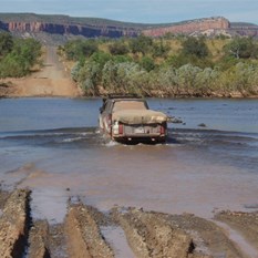The mighty Navara and Tambo tackling the Pentecost River