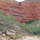 One of the dry waterfalls along the walk