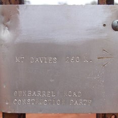 Annes Corner  indicating the start of the Mount Davies Road to the north west - Anne Beadell Highway, SA